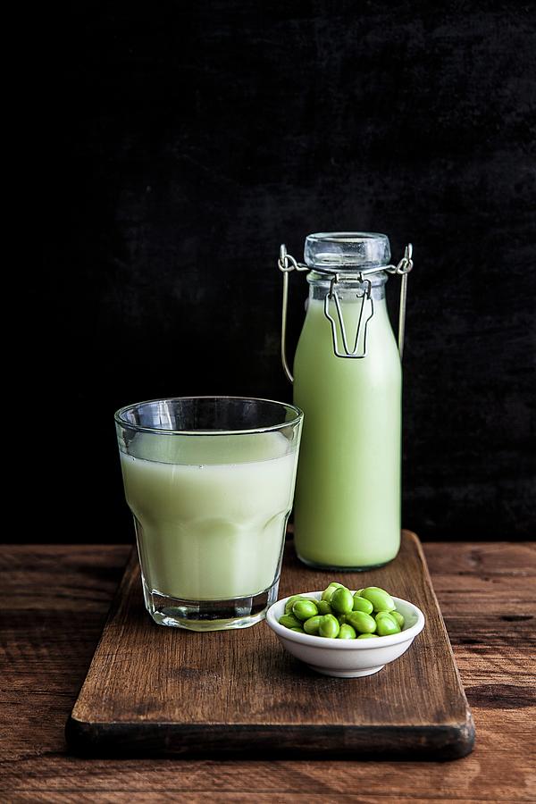 Edamame Milk With Green Soya Beans Photograph by The Food Union