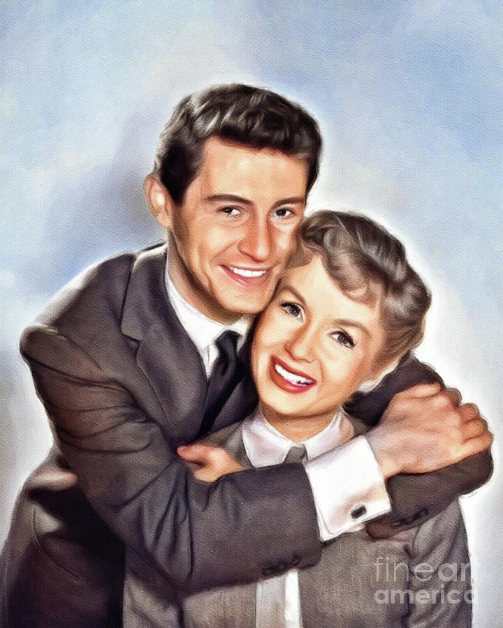 Vintage Painting - Eddie Fisher and Debbie Reynolds by Esoterica Art Agency