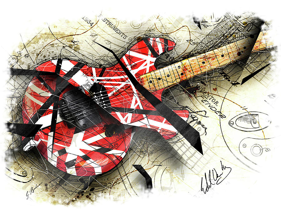 Eddies Guitar 5150 Digital Art by Gary Bodnar