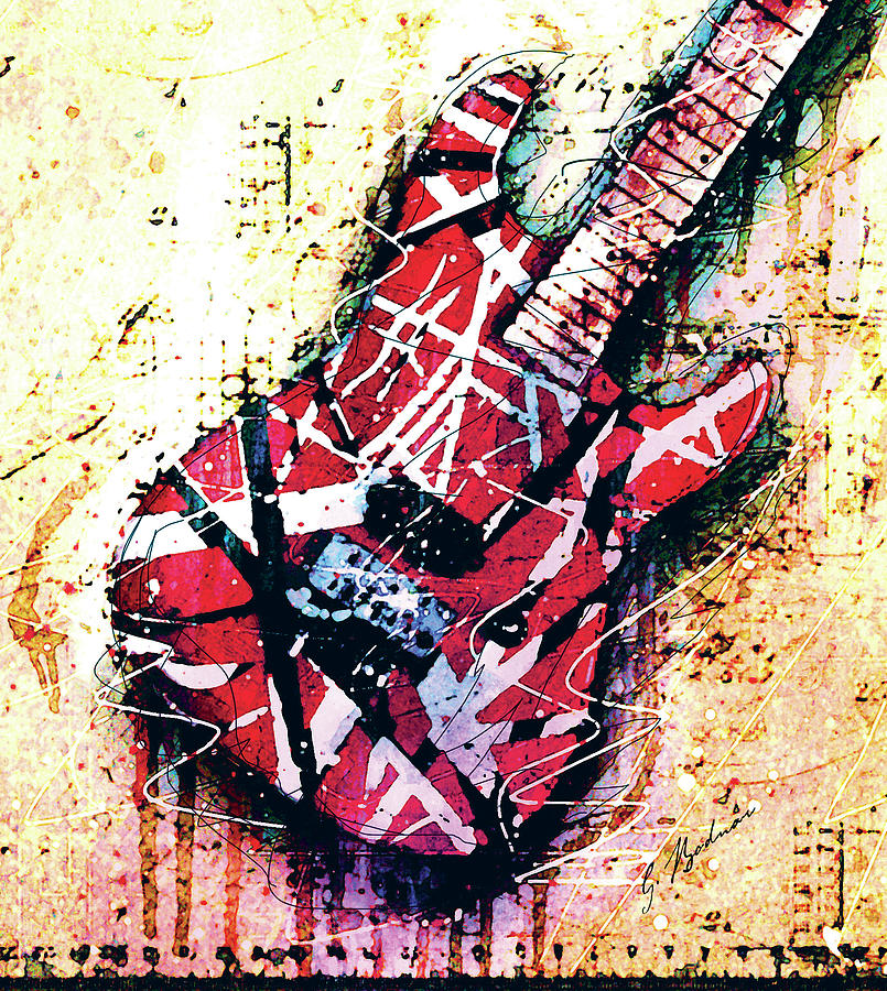 Eddies Guitar Variation 07 Digital Art by Gary Bodnar