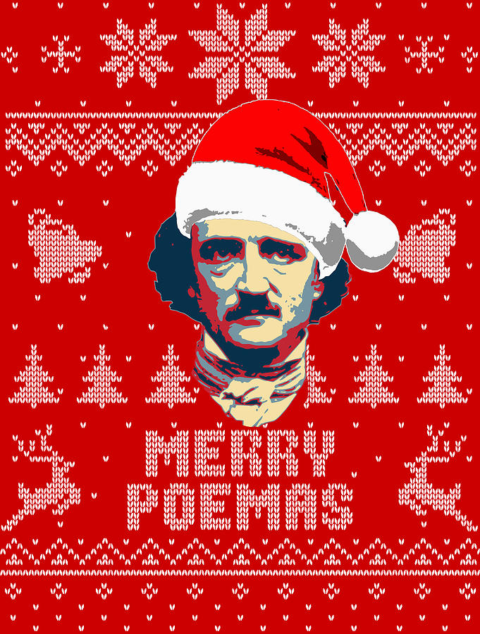 Santa Digital Art - Edgar Allan Poe Merry Poemas by Filip Hellman Santa Digital Art - Edgar Allan Poe Merry Poemas by Filip Hellman