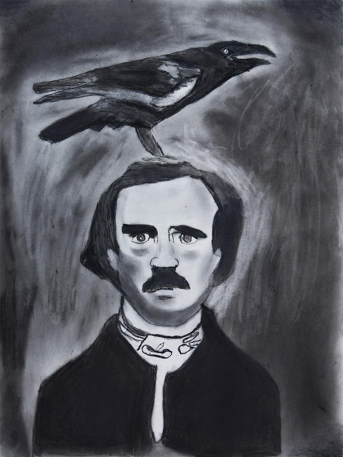 Edgar Allen Poe Drawing Drawing by Nadija Armusik