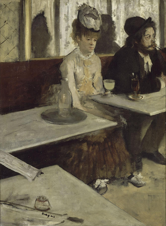 EDGAR DEGAS Dans un cafe, dit aussi lAbsinthe In a Cafe. Date/Period 1873. Painting. Painting by Edgar Degas