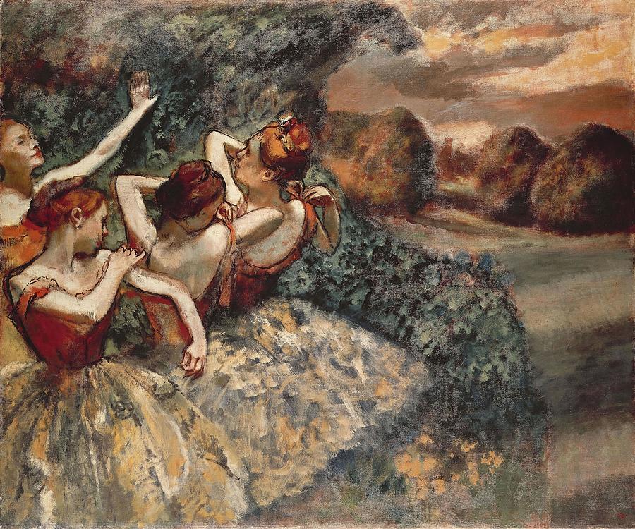 EDGAR DEGAS Four Dancers. Date/Period Ca. 1899. Painting. Oil on canvas. Painting by Edgar Degas