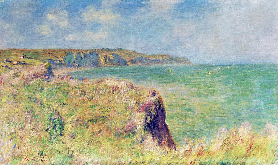 Edge Of The Cliff At Pourville, 1882 Painting