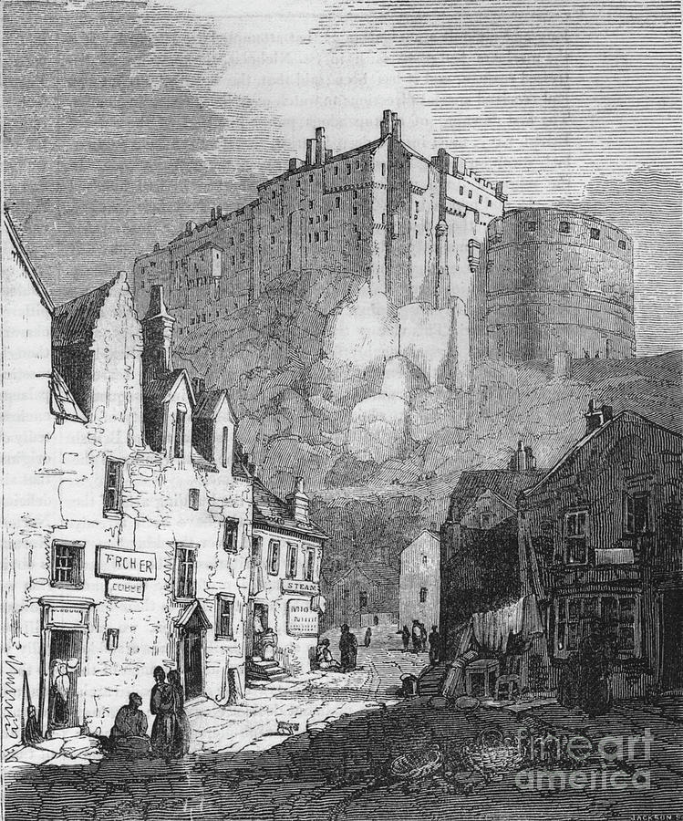 Edinburgh Castle, 1843, 1845 Drawing by Print Collector