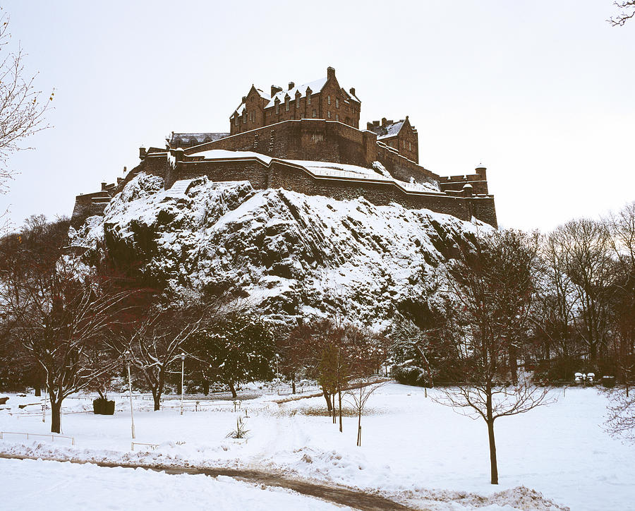 Winter Digital Art - Edinburgh Castle, Scotland by Infrastructure Photos