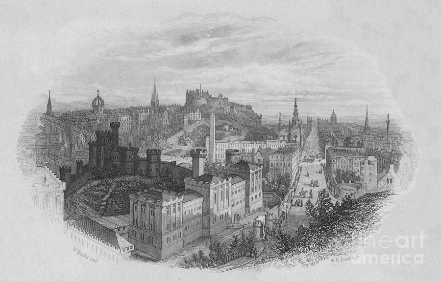 Edinburgh From The Calton Hill Drawing by Print Collector