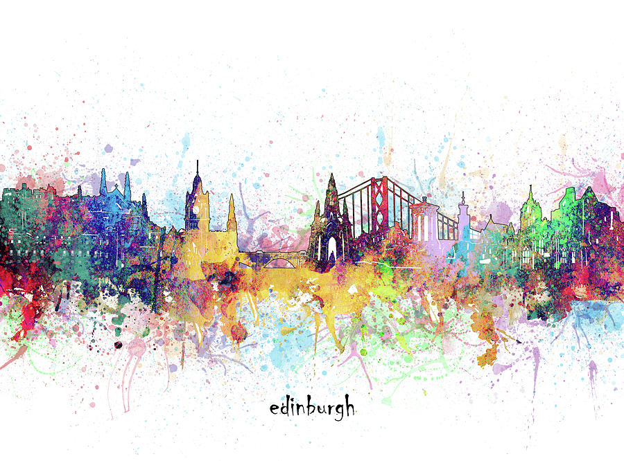 Edinburgh Skyline Artistic Digital Art
