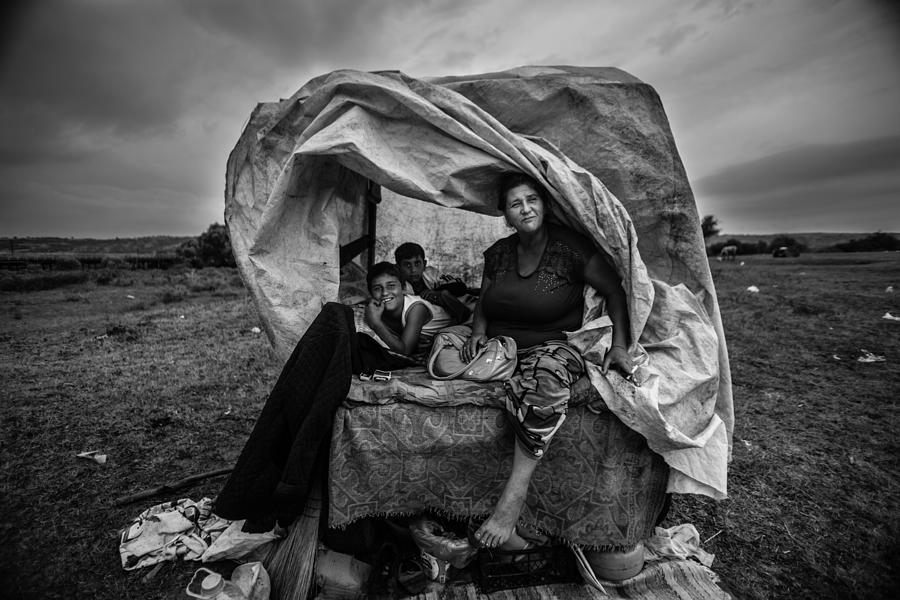 Black And White Photograph - Edirne Gypsies by Murat Yilmaz