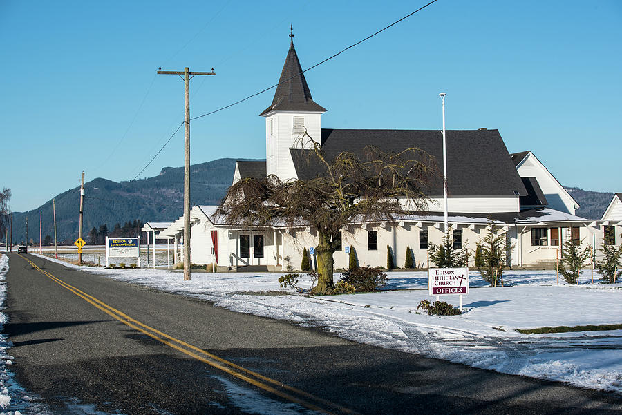 Edison Church Amidst Snowy Fields Photograph by Tom Cochran