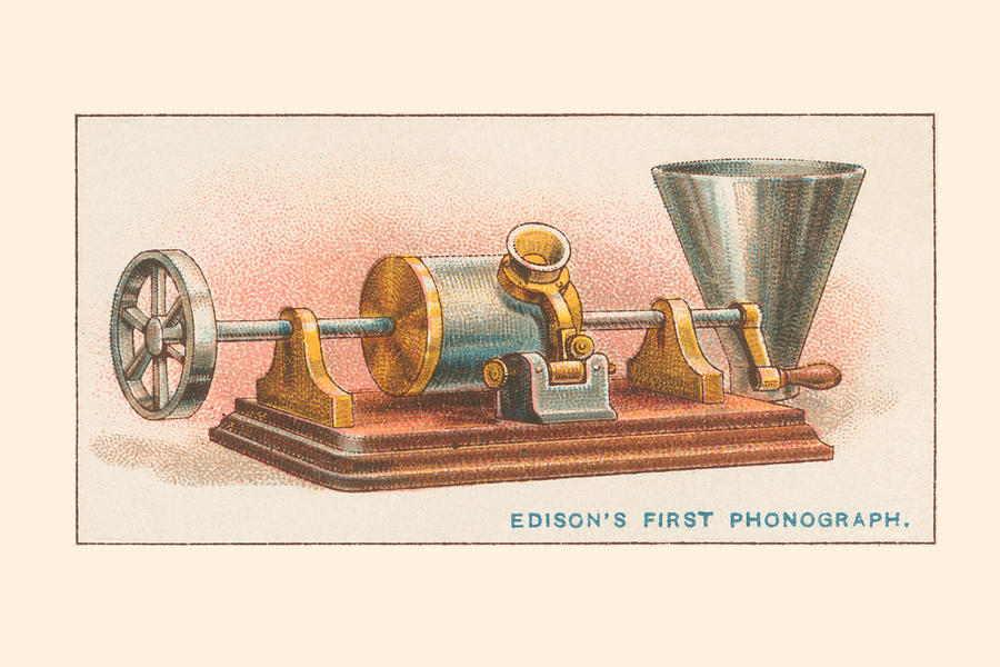 Edisons First Phonograph Painting By Unknown Fine Art America