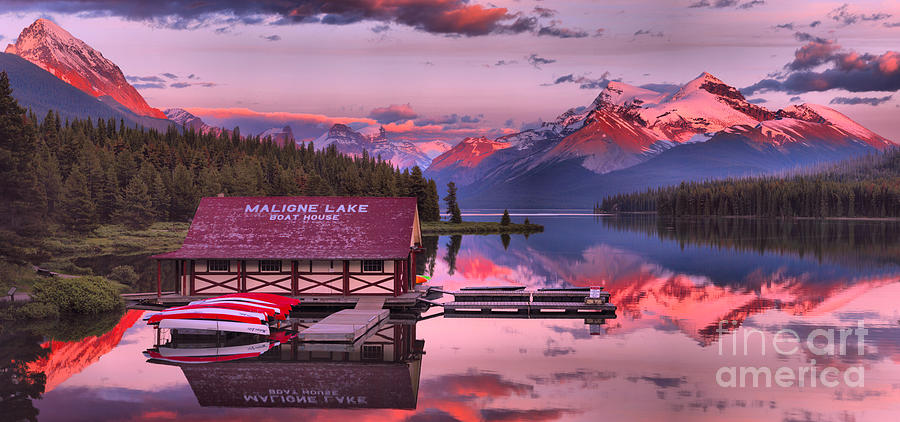 Maligne Lake Sunset Magic Photograph by Adam Jewell