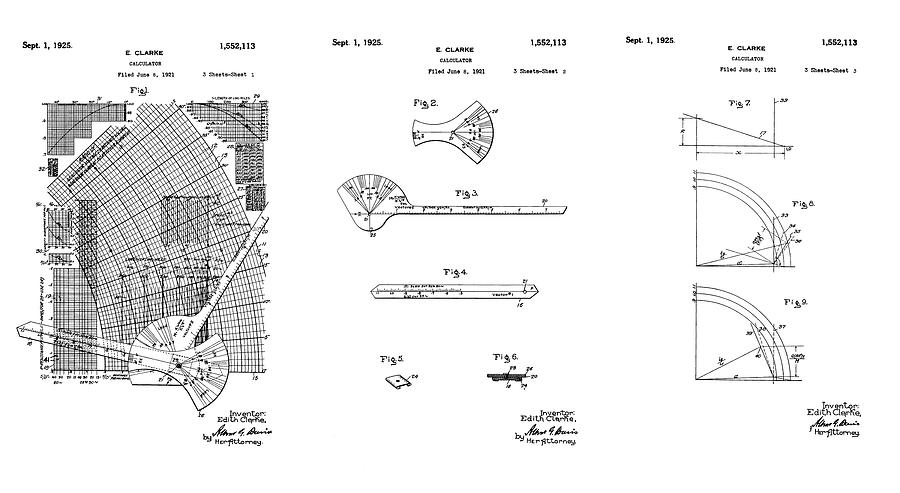 Edith Clarke, Clarke Calculator Patent Photograph by Science Source