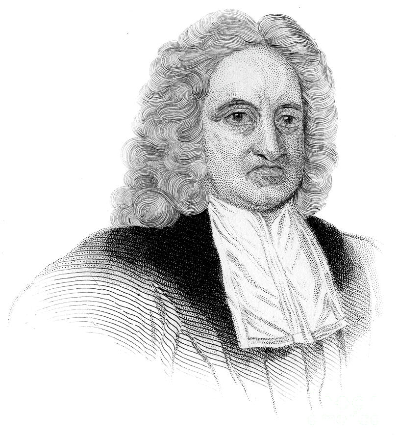 Black And White Drawing - Edmond Halley, English Astronomer by Print Collector