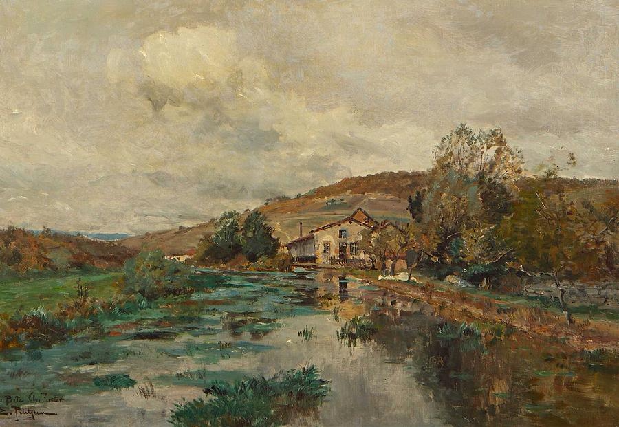 Edmond Marie Petitjean 1844 - 1925 Cottages at Escant Riviere Painting ...