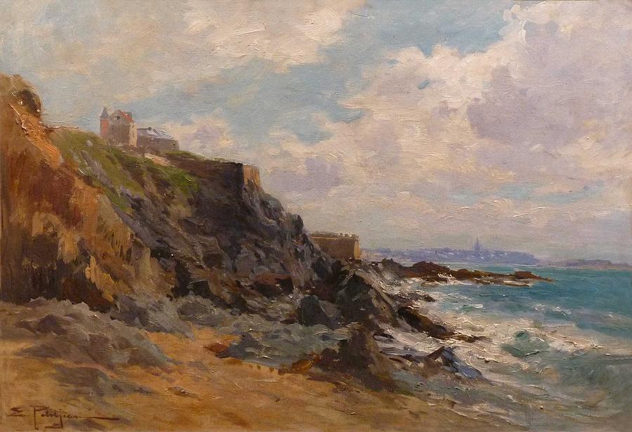 Edmond Petitjean-the Rocks Of Rochebonne Painting