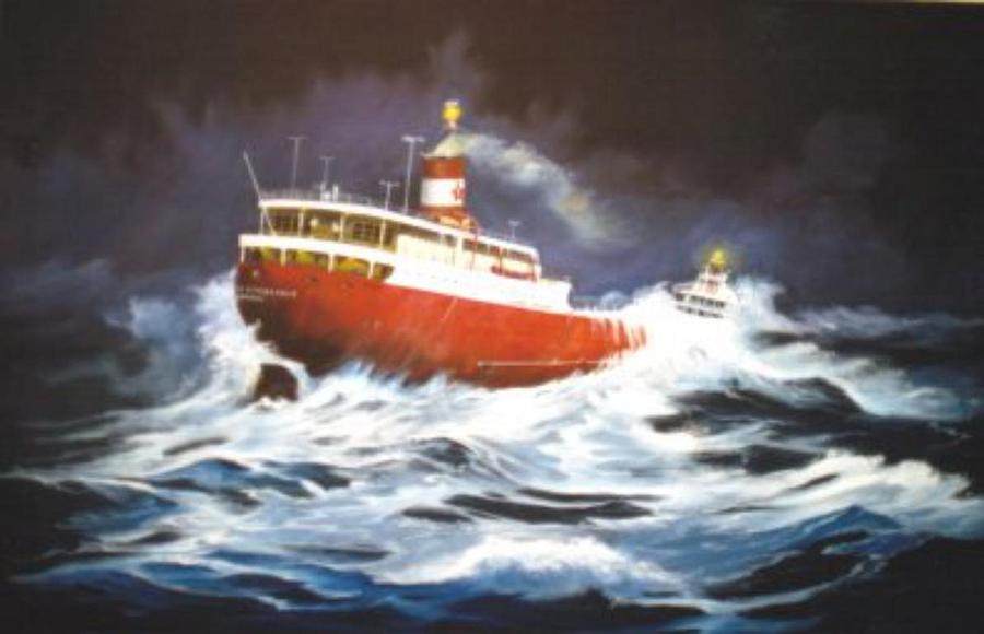 Edmund Fitzgerald Painting by Teresa Trotter