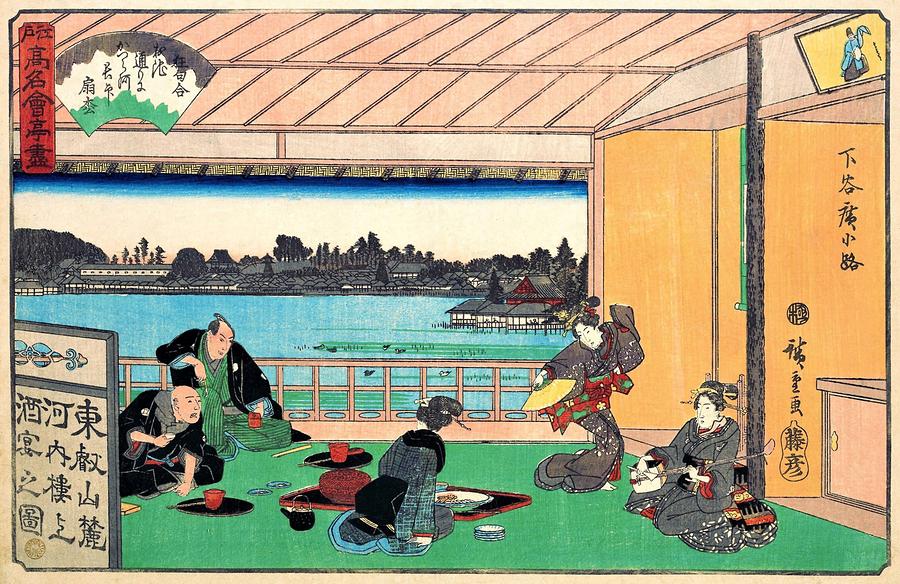Cool Painting - Edo Komeikaiteizukushi  - Shitayahirokoji, Kawachiro by Utagawa Hiroshige