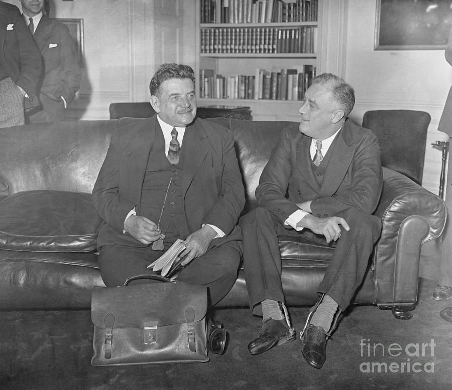 Edouard Herriot And President Roosevelt Photograph by Bettmann