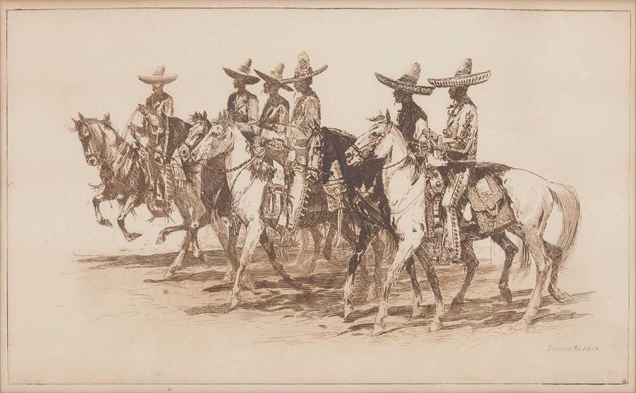 Edward Borein  1872-1945  Los Charros. Painting by Celestial Images
