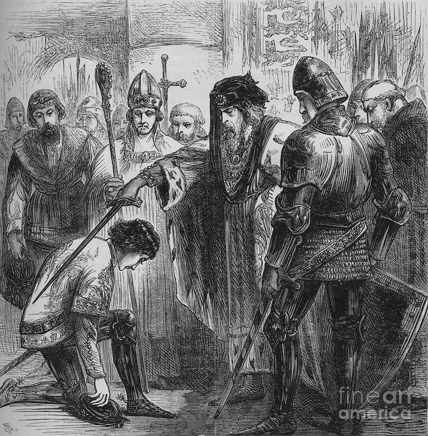 Edward IIi Knighting The Black Prince Drawing by Print Collector