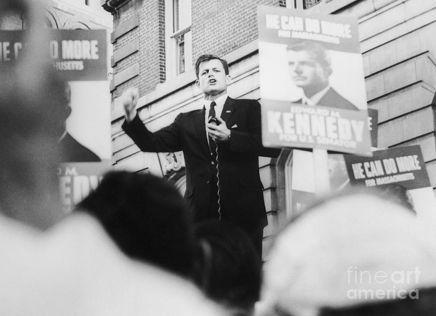 Edward Kennedy Talking To Supporters Photograph by Bettmann Edward Kennedy Talking To Supporters Photograph by Bettmann