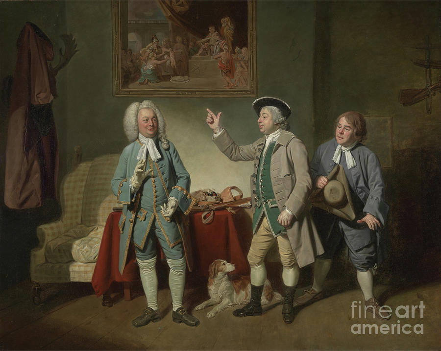 Edward Shuter, John Beard And John Dunstall In Isaac Bickerstaffes love In A Village, 1767 Painting by Johann Zoffany