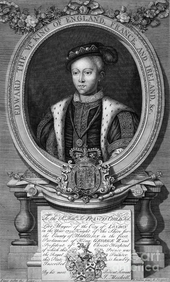 Edward Vi, King Of England.artist R Drawing by Print Collector