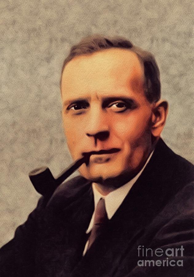 Vintage Painting - Edwin Powell Hubble, Famous Scientist by Esoterica Art Agency