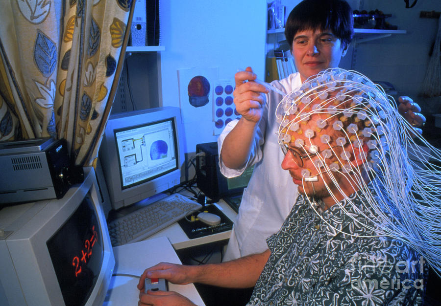 Eeg Test To Measure Mathematical Brain Activity Photograph by Pascal Goetgheluck/science Photo Library