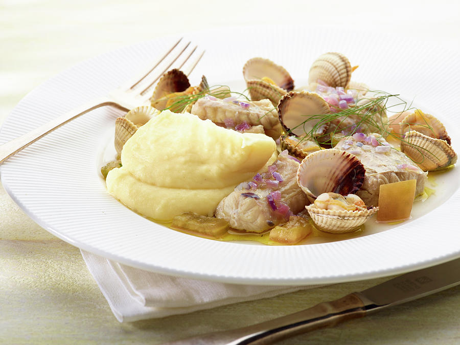 Eel And Mussels With Mashed Potato Photograph by Frank Croes