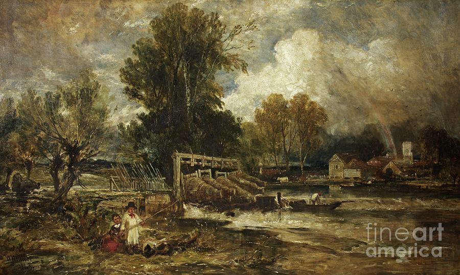 Eel Bucks At Goring, 1843 Painting by William James Muller