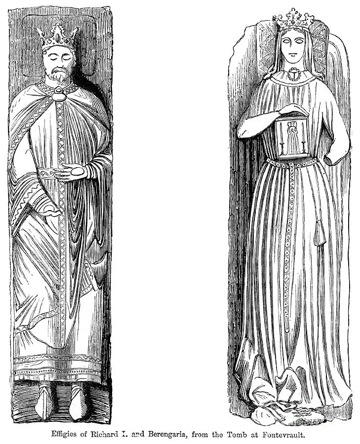 Black And White Drawing - Effigies Of Richard I And Berengaria by Print Collector