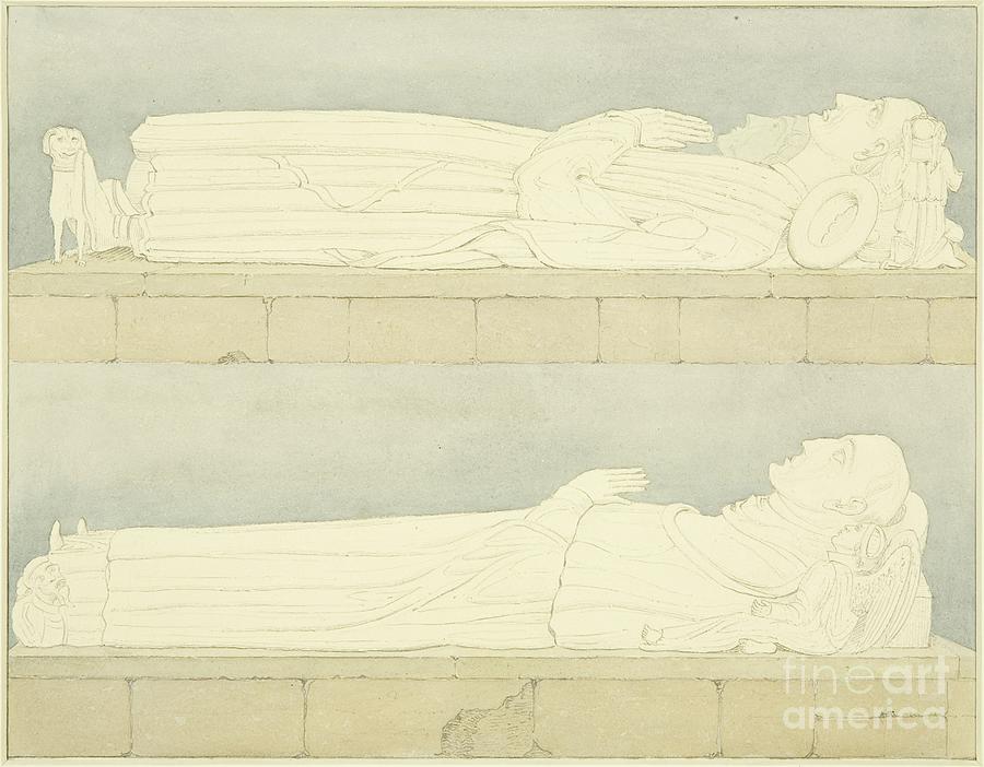 Merchant Painting - Effigies Of The Canynges In St Mary Redcliffe, 1825 by William Henry Bartlett