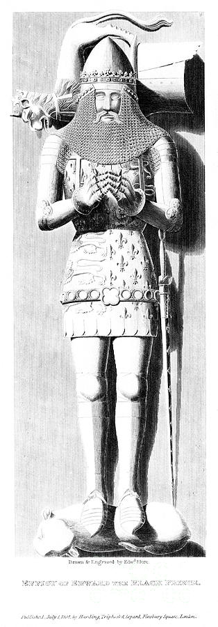 Black And White Drawing - Effigy Of Edward The Black Prince by Print Collector