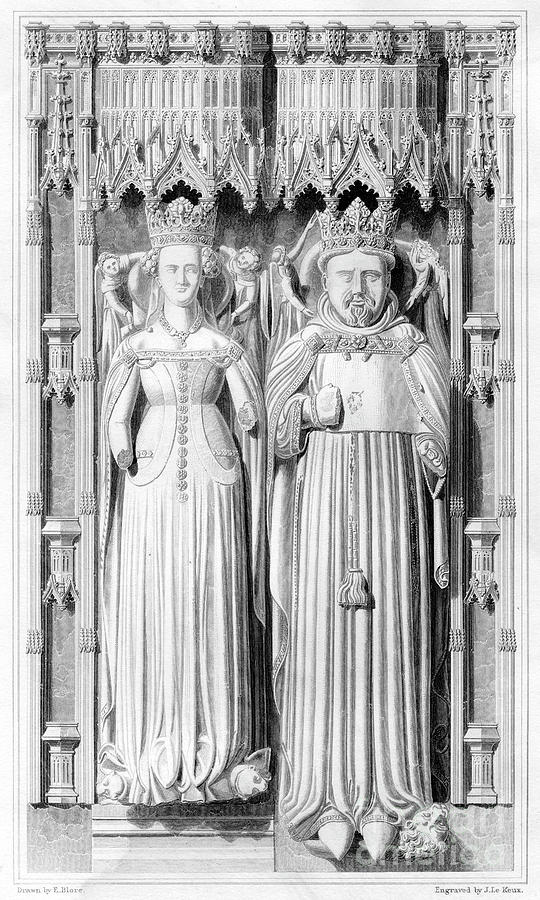 Black And White Drawing - Effigy Of Henry Iv And His Queen Joan by Print Collector