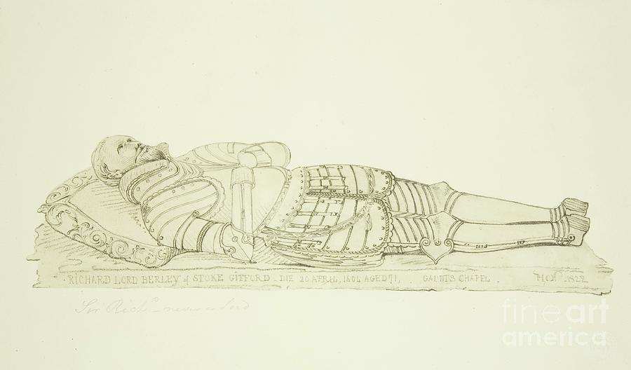 Knight Painting - Effigy Of Richard Lord Berkley In St Marks by Hugh Oneill
