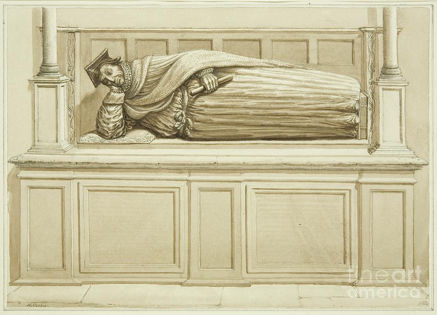 Architecture Painting - Effigy Of Sir George Snygge In St Stephens Church by Edward Cashin