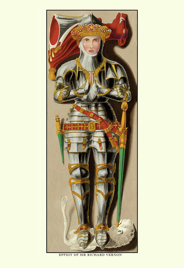 Knight Painting - Effigy of Sir Richard Vernon by Henry Shaw