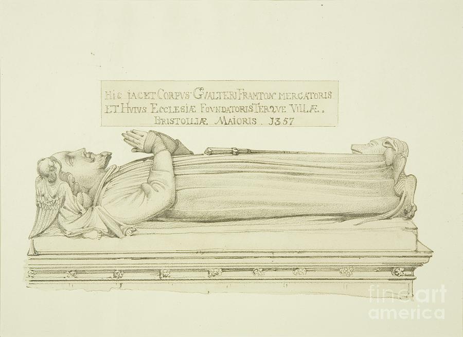 Portrait Painting - Effigy On Tomb Of Walter Frampton In St Johns Church by Hugh Oneill
