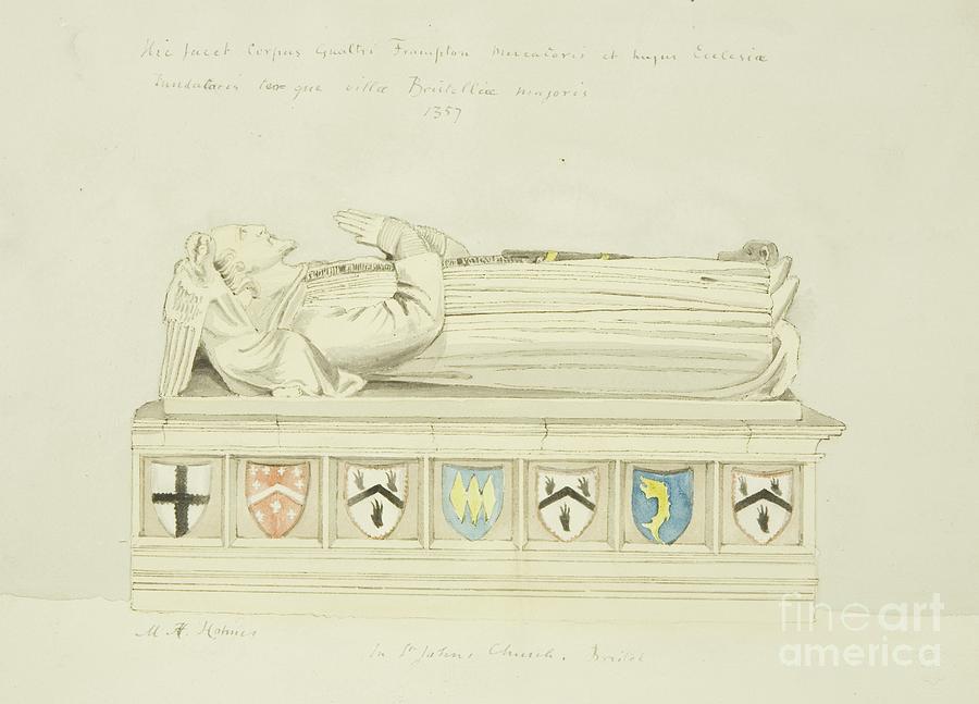 Church Painting - Effigy On Tomb Of Walter Frampton In St Johns Church by Marcus H. Homes