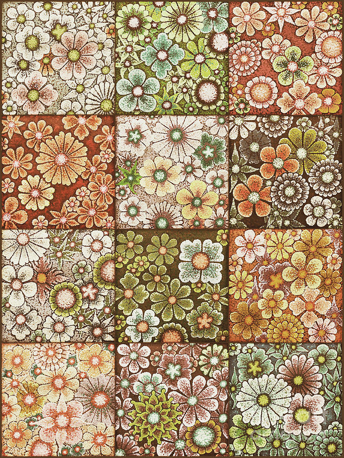 Efflorescent Patchwork V1 Earth Tones Painting by Amy E Fraser