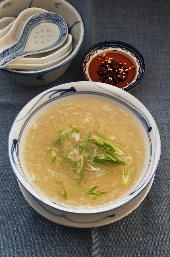 Egg Drop Soup With Spring Onions asia Photograph by John Hay
