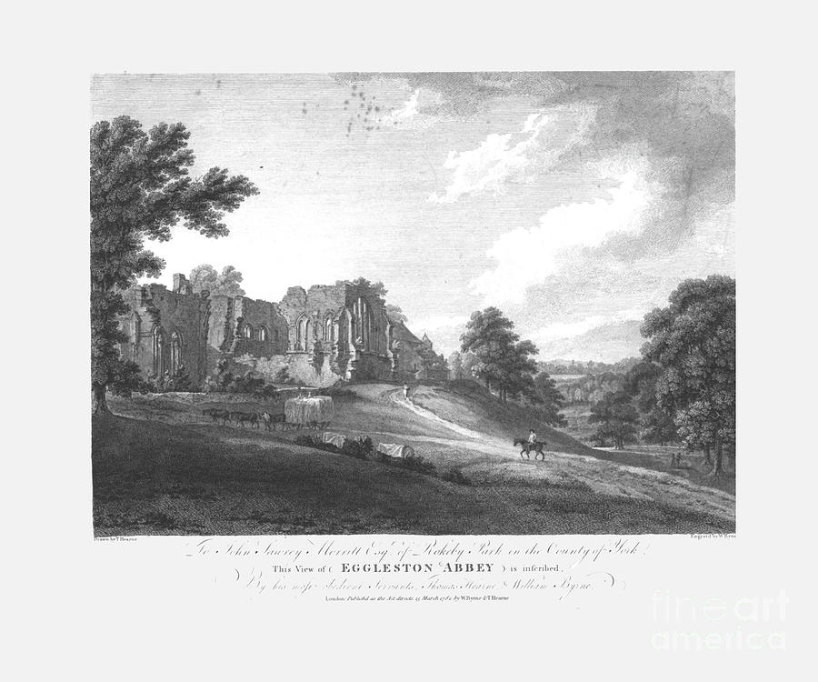 Eggleston Abbey Drawing by Print Collector