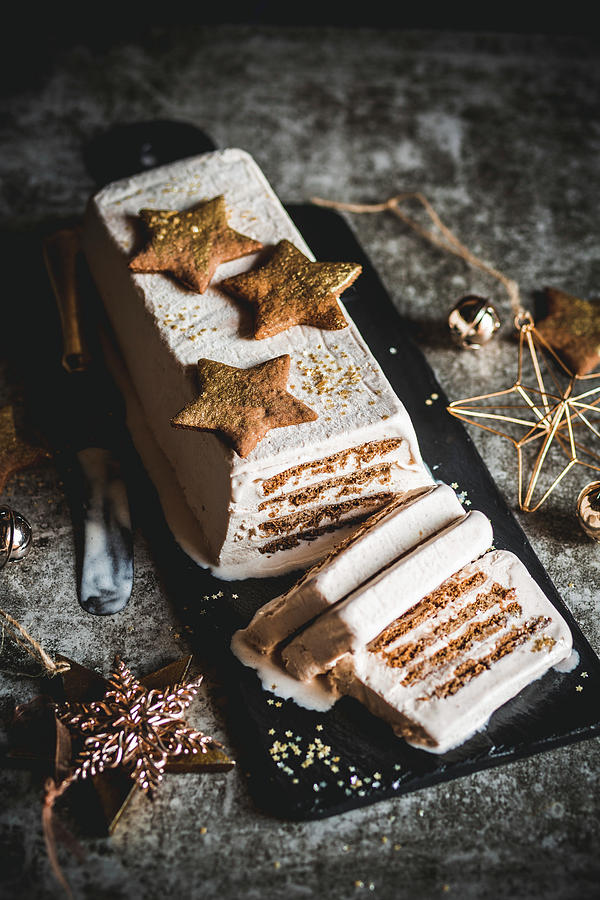 Eggnog And Speculaas Biscuit Ice Cream Cake Photograph by Great Stock!