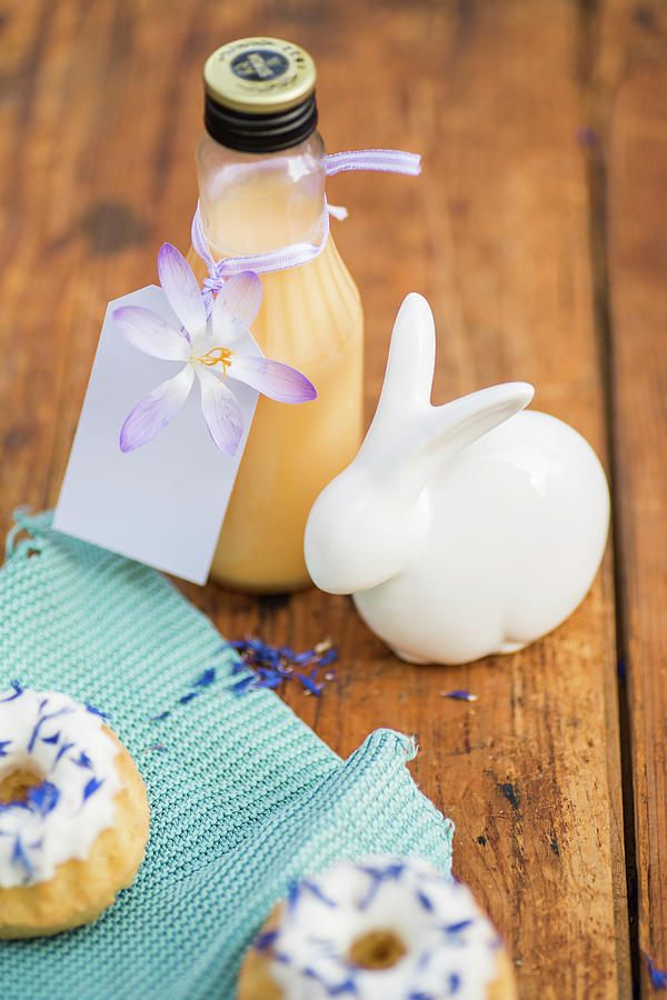 Eggnog In A Bottle For An Easter Gift Photograph by Maria Panzer