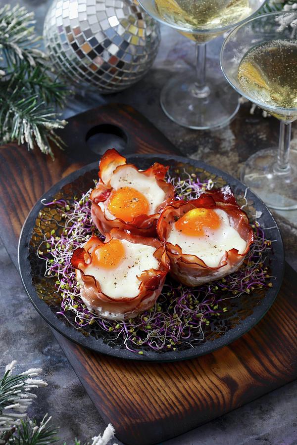 Eggs Baked In Ham Photograph by Boguslaw Bialy