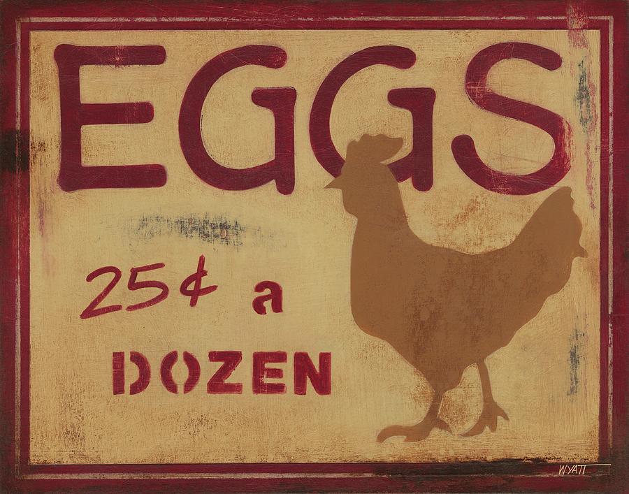 Vintage Painting - Eggs by Norman Wyatt Jr.