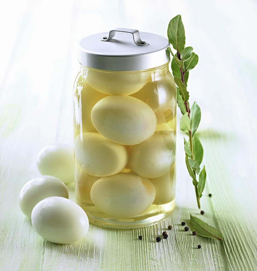 Eggs Pickled In Vinegar In A Preserving Jar Photograph by Magdalena & Krzysztof Duklas